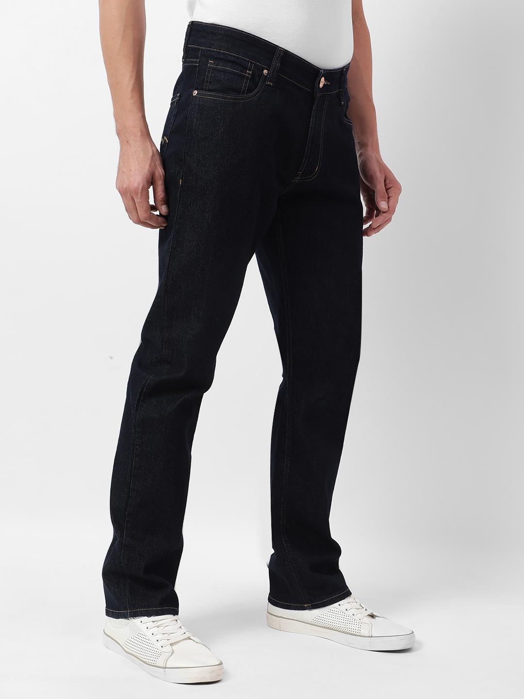 Numero Uno Men Solid Dark Blue Jeans